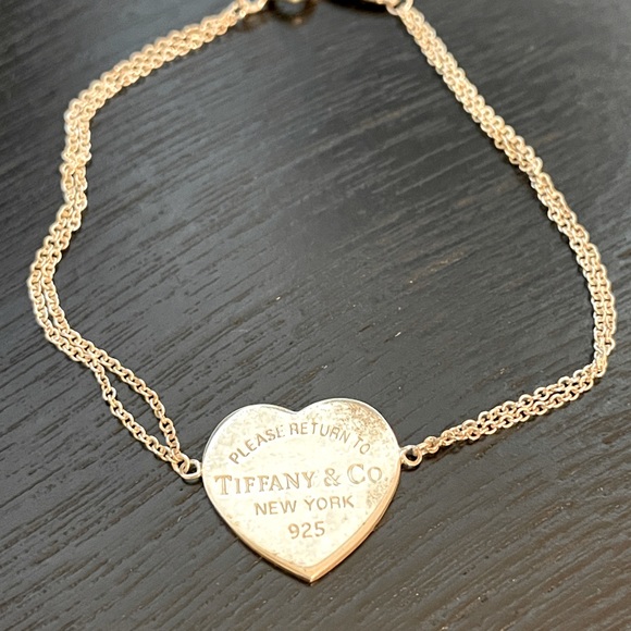 Tiffany’s Heart Tag Double Chain Bracelet - Picture 2 of 3